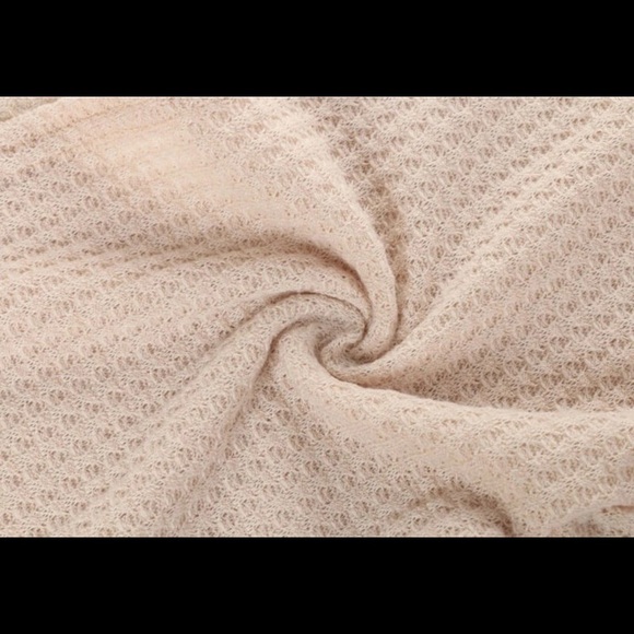 Waffle Thermal Knit Duster Cardigan in Oatmeal - Picture 4 of 4